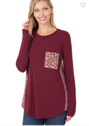 Dk Burgundy Leopard Set