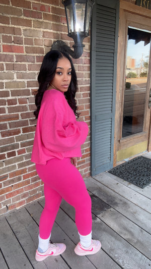 Fuschia Viscose Sweater Set (Restock 1/22)
